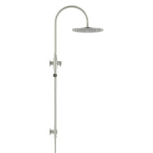 Round Gooseneck 300mm Twin Shower with single function hand shower